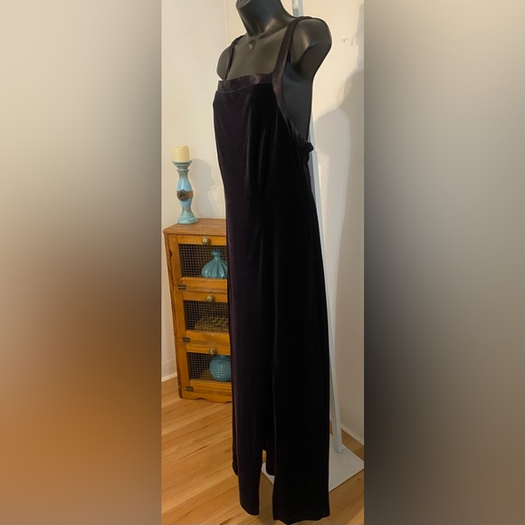 👗➕CDC Caren Desire’e Company Velvet Criss-Cross Back Maxi Dress. Sz 14 - Picture 9 of 10
